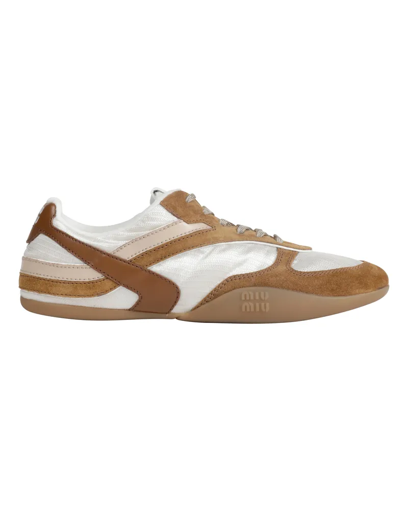 Miu Miu Gymnasium Technical Sneakers Beige