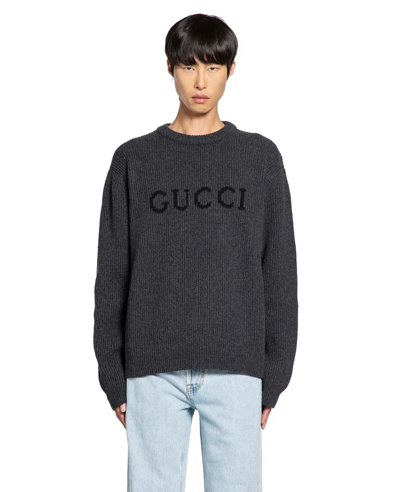 Gucci Wool Cashmere Logo Sweater Black