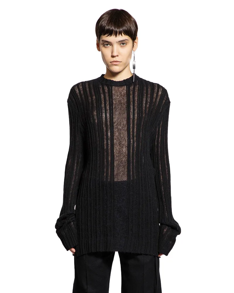 Ann Demeulemeester Maddie Irregular Rib Sweater Black