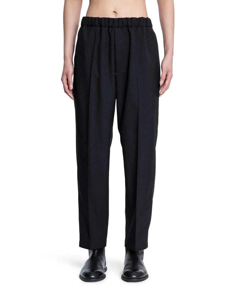 Jil Sander Techno Gabardine Tapered Trousers Black