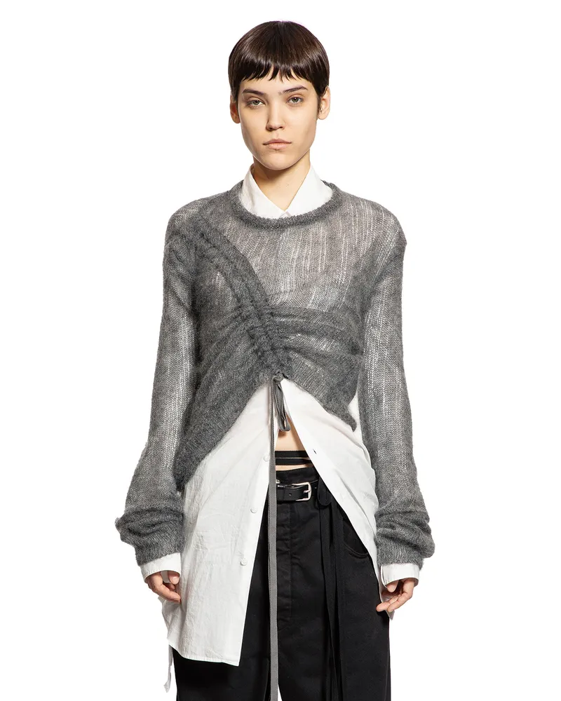 Ann Demeulemeester Zinaida Drawstring Sweater Grey