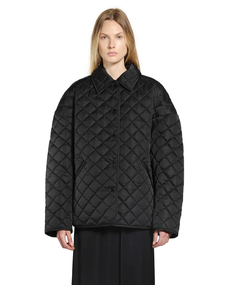 Totême Oversized Quilted Bomber Jacket Black