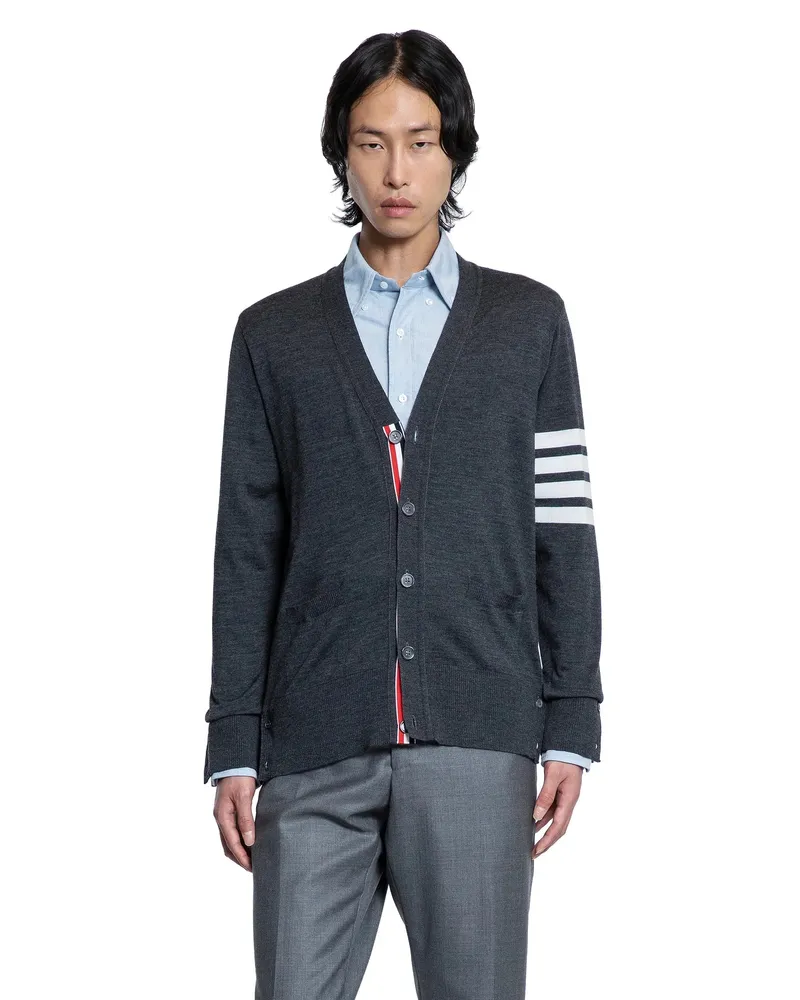 Thom Browne 4-Bar Cardigan Grey
