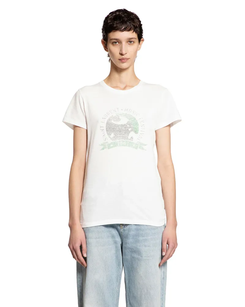 Saint Laurent Music Festival T-Shirt White