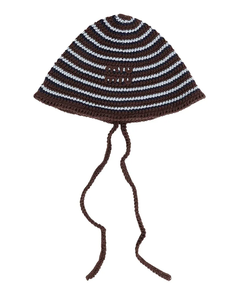 Miu Miu Crochet Hat Brown