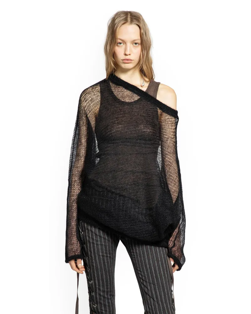 Ann Demeulemeester Dolfine Dropped Shoulder Sweater Black