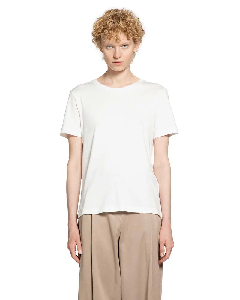 Max Mara Maya Cotton Short Sleeve Shirt White