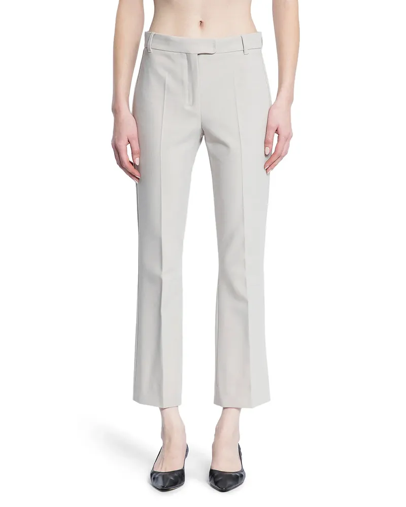 Max Mara Pantaloni Slim Fit in Cotone Elasticizzato e Viscosa Grey