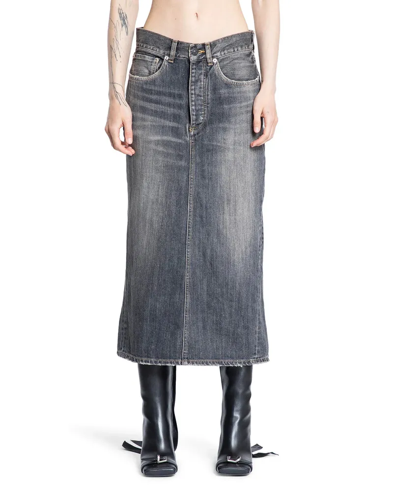Balenciaga Lace-Up Skirt in Denim Grey