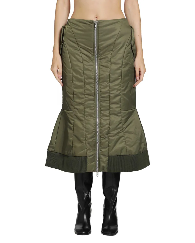 Simone Rocha Padded Sculpt Bomber Skirt Green