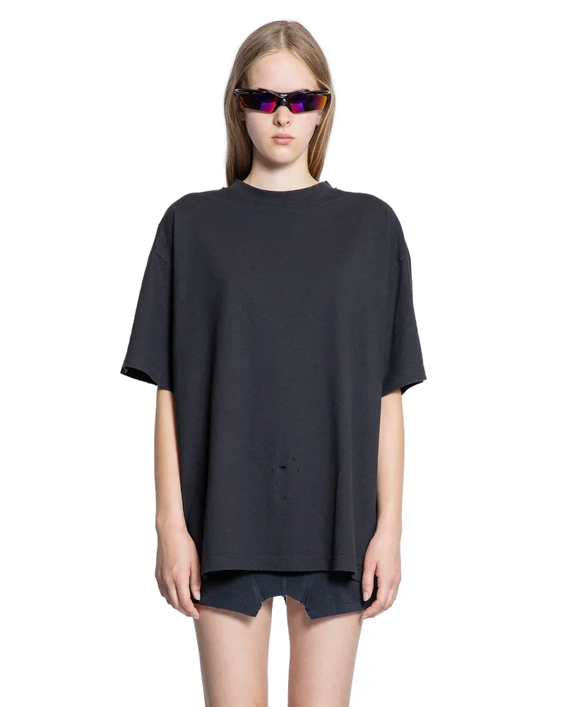 Balenciaga Blackletter Script Oversized T-Shirt Black