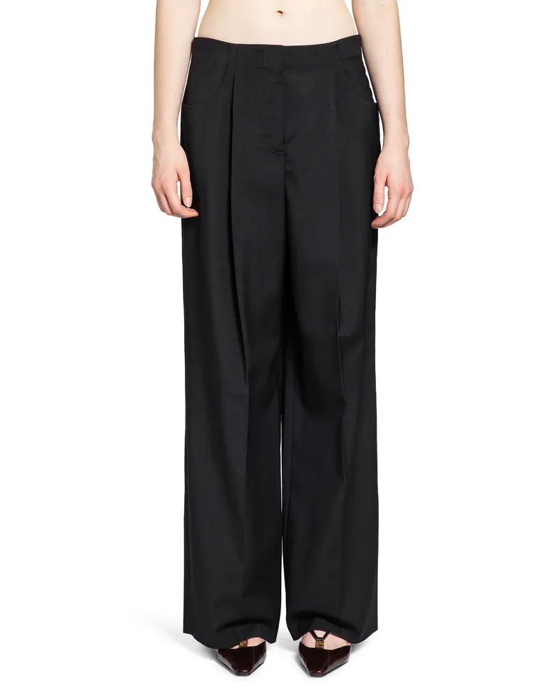 Fendi Wool Mohair Trousers Black