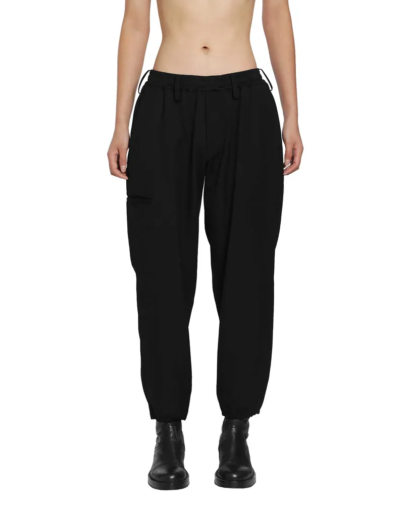 Yohji Yamamoto Re Rib Single Welt Pocket Pants Black