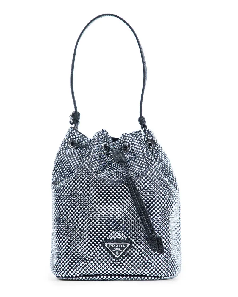 Prada Satin and Crystals Bucket bag Black