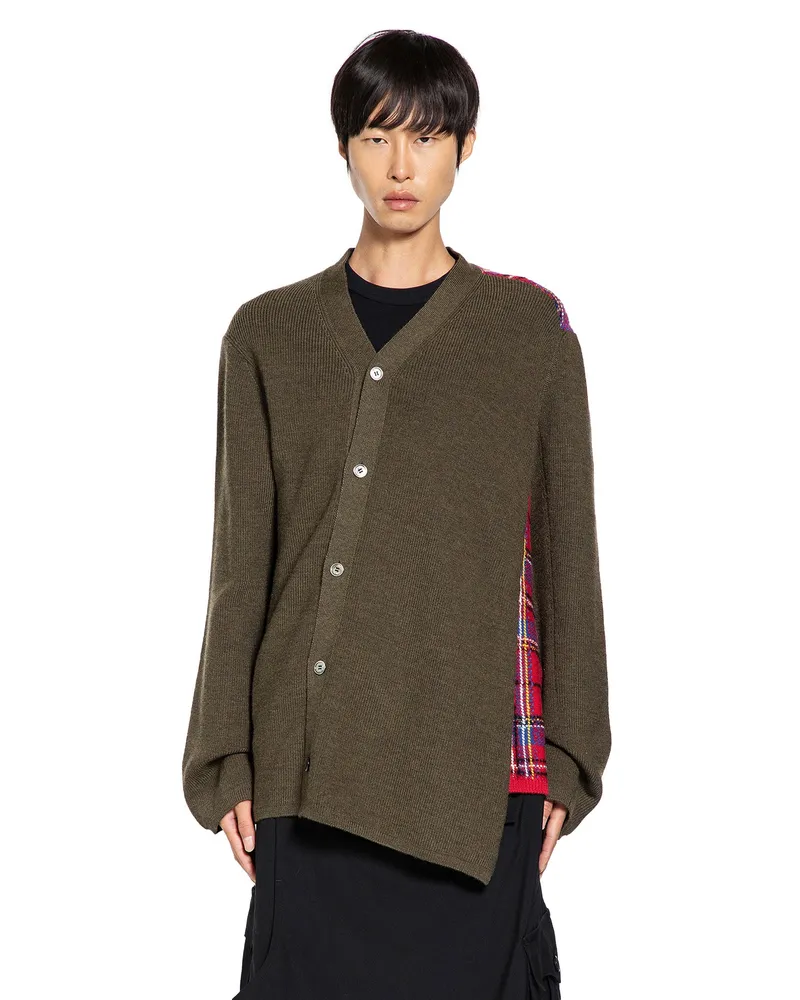 Comme des Garçons Asymmetric Paneled Sweater Green