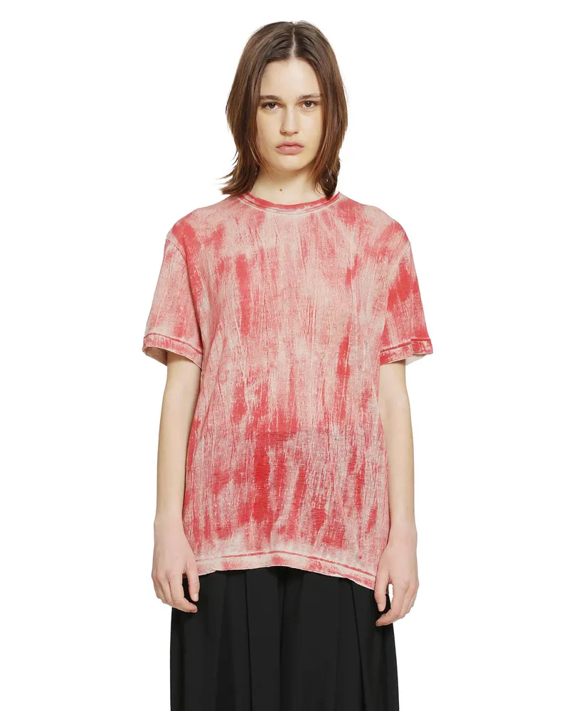 Comme des Garçons Overdyed Linen T-Shirt Red