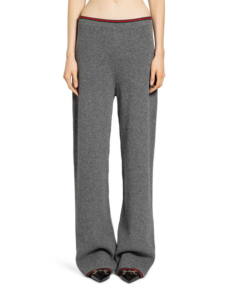 Gucci Straight Leg Knit Pants Grey