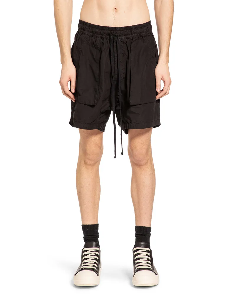 THOM KROM Cotton Canvas Drawstring Shorts Black