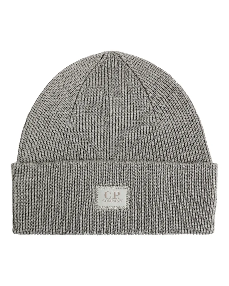 C.P. Company Extrafine Merino Wool Beanie Grey