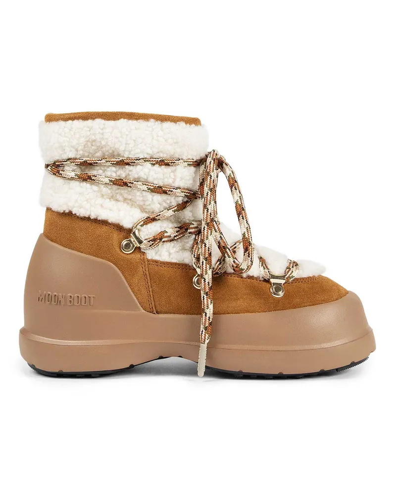 Moon Boot Luna Shearling Boots Brown