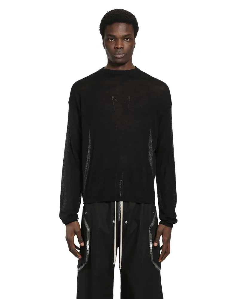Rick Owens Temple Sheer Sweater Black