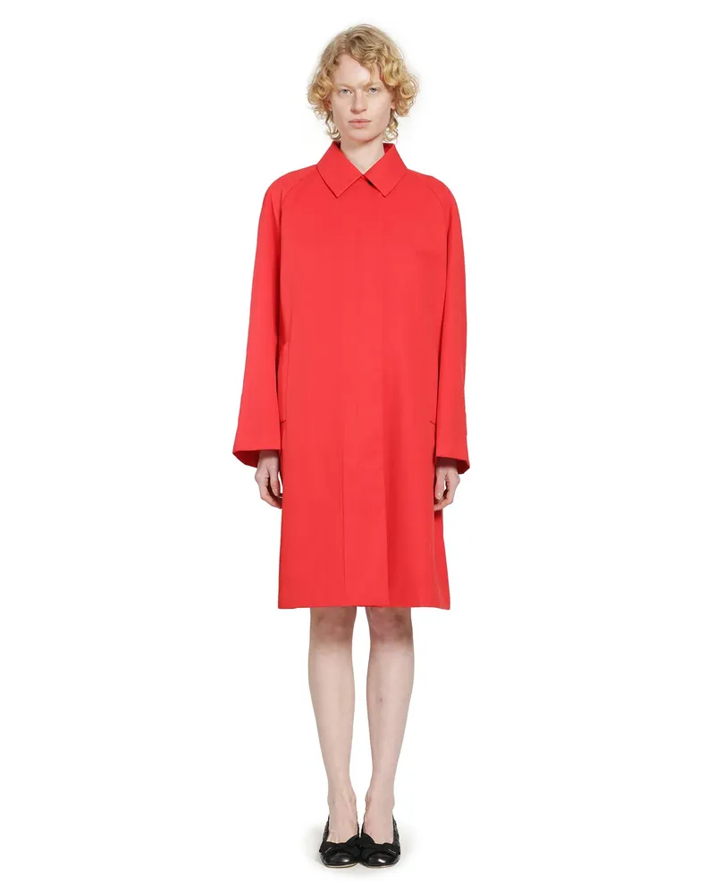 Prada Gabardine Trench Coat Red