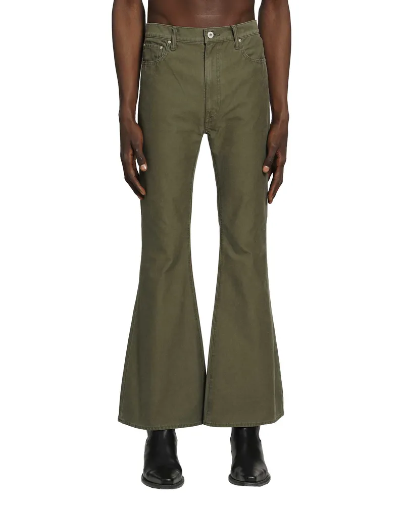 Junya Watanabe Flared 5 Pocket Jeans Green