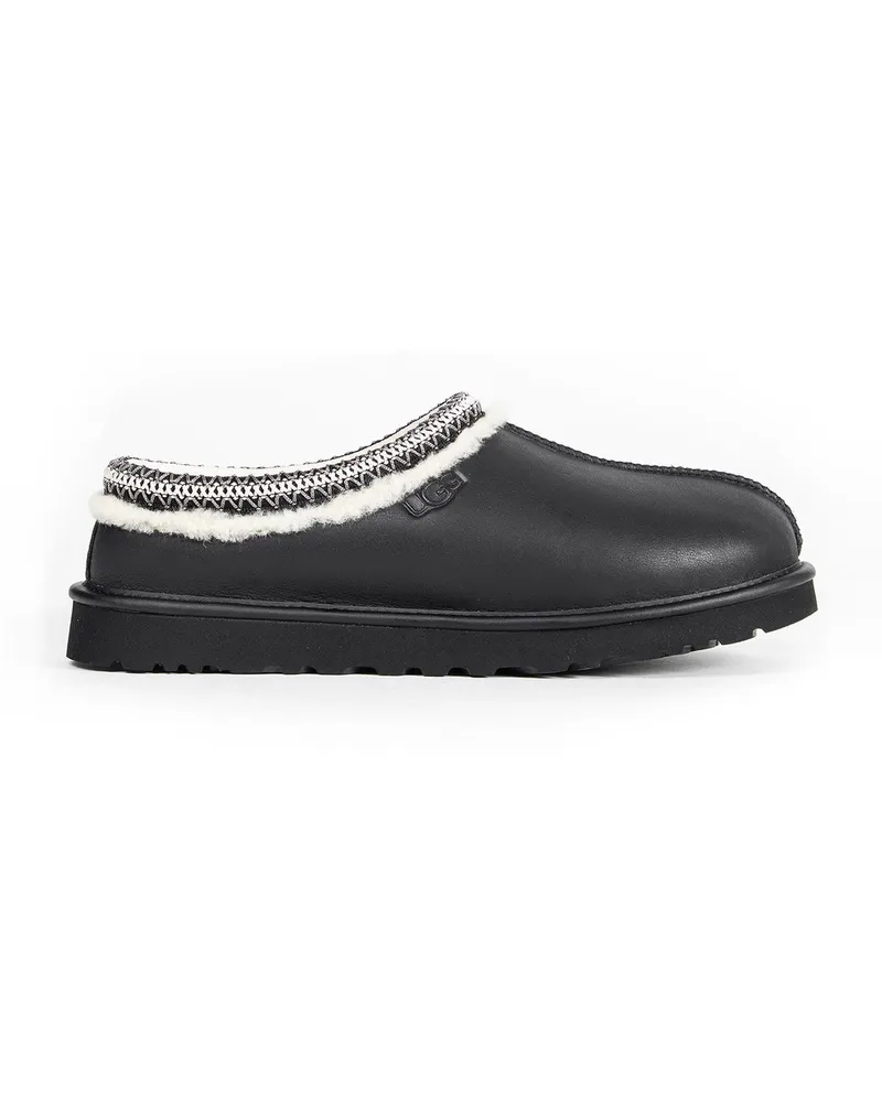 UGG Tasman Embroidery Leather Mules Black