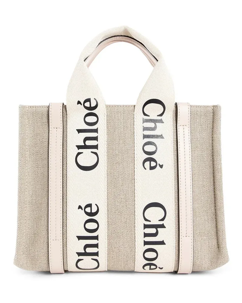 Chloé Small Woody Tote Bag Beige