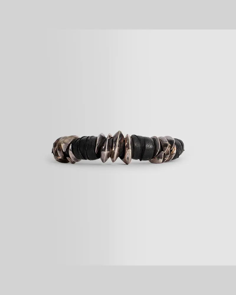 KD2024 And Leather Bracelet With Nails Silver