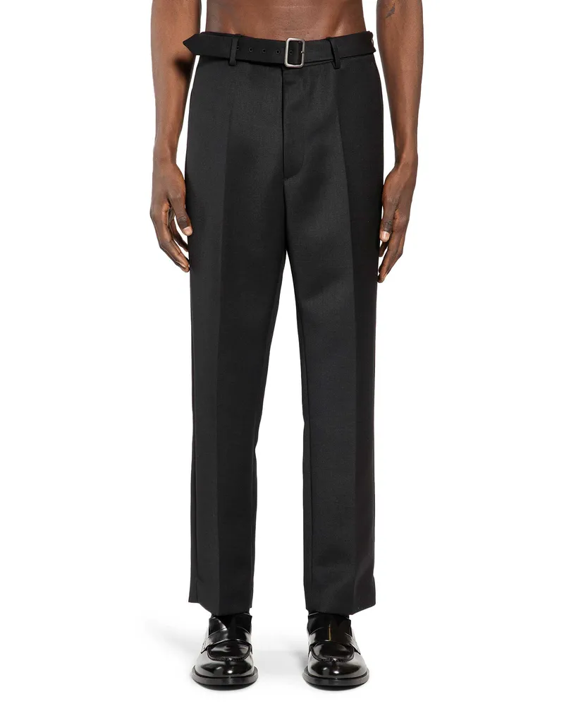 Maison Margiela Belted Wool Trousers Black
