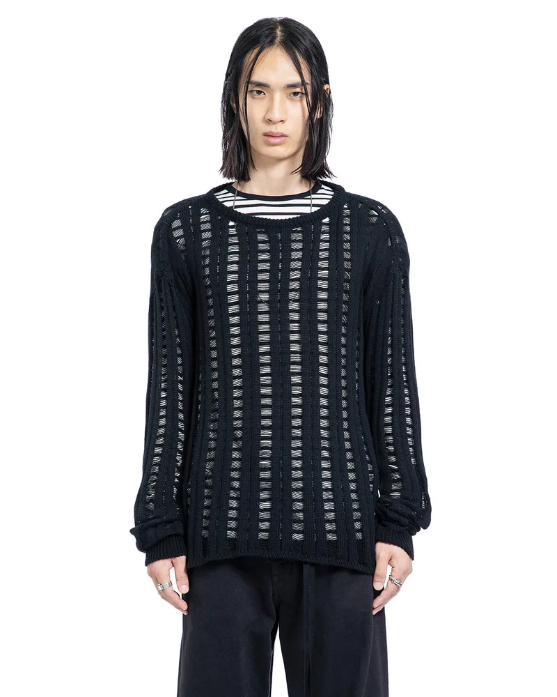 Ann Demeulemeester Danial Ladder Stitch Sweater Black
