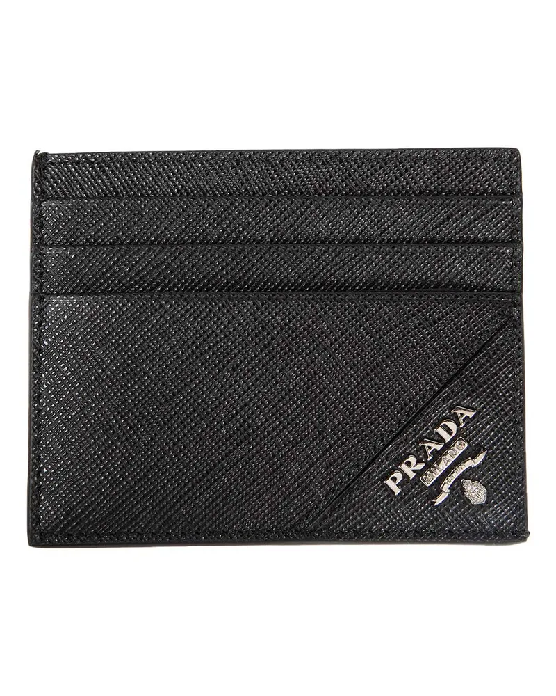 Prada Saffiano Leather Card Holder Black