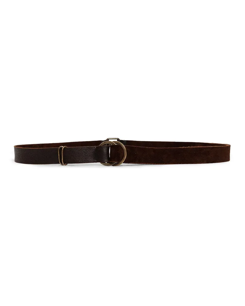Ziggy Chen Round Buckle Strap Belt Brown
