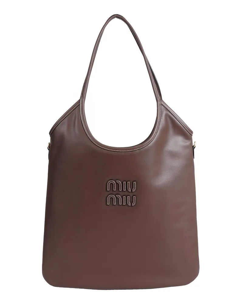 Miu Miu Ivy Leather Bag Brown