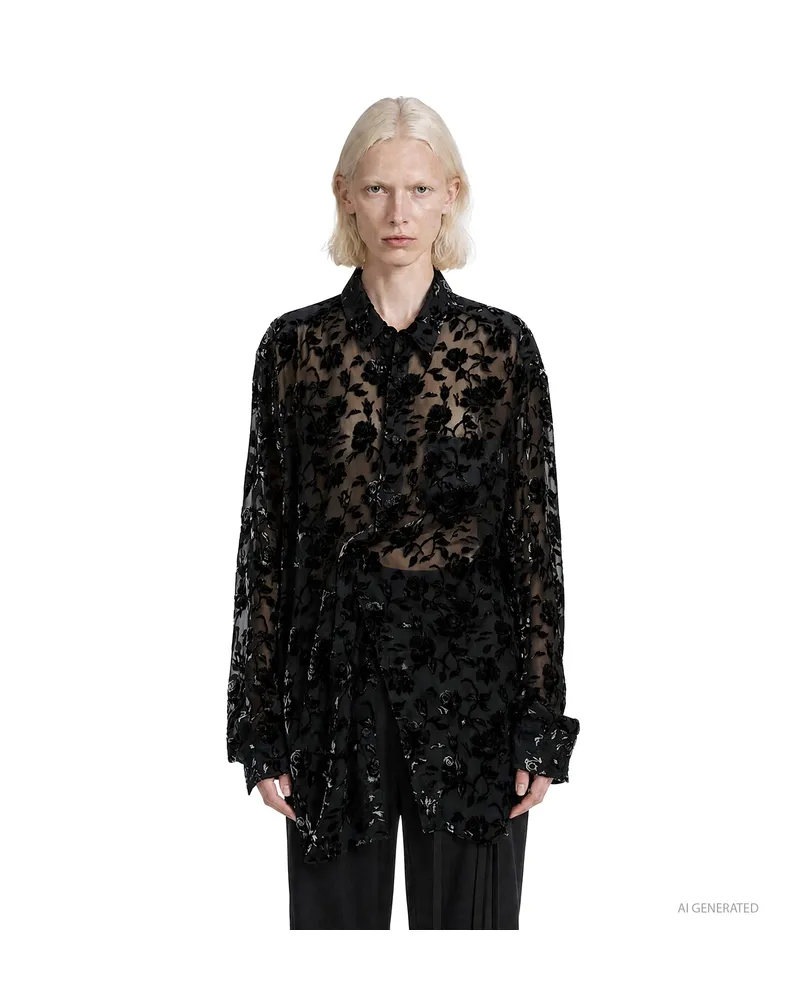 Ann Demeulemeester Elisabeth Long High Comfort Shirt Black