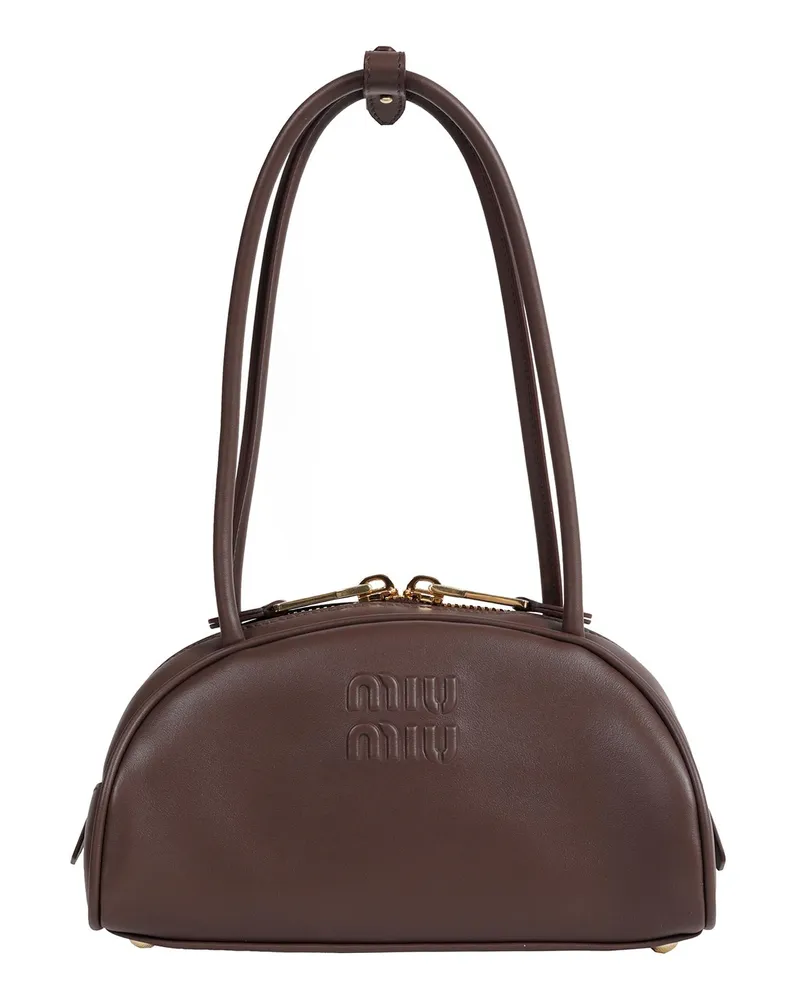 Miu Miu Beau Small Leather Bag Brown