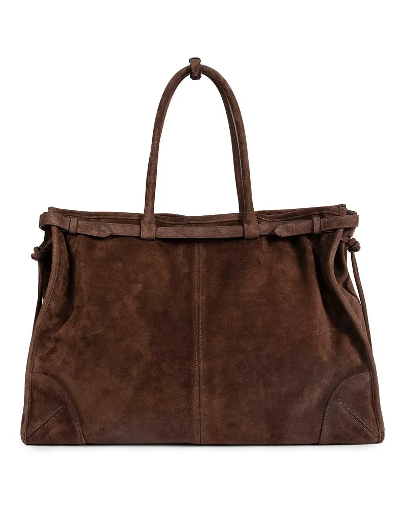Prada Bonnie Suede Tote Bag Brown