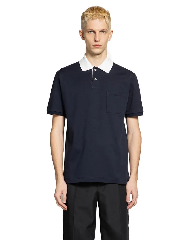 Gucci Stretch Cotton Piqué Polo Shirt Blue