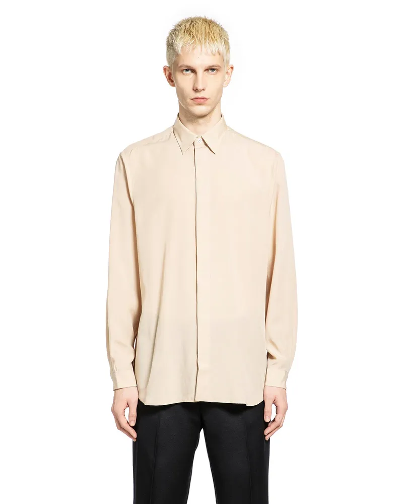LARDINI Linen Tencel Shirt Beige