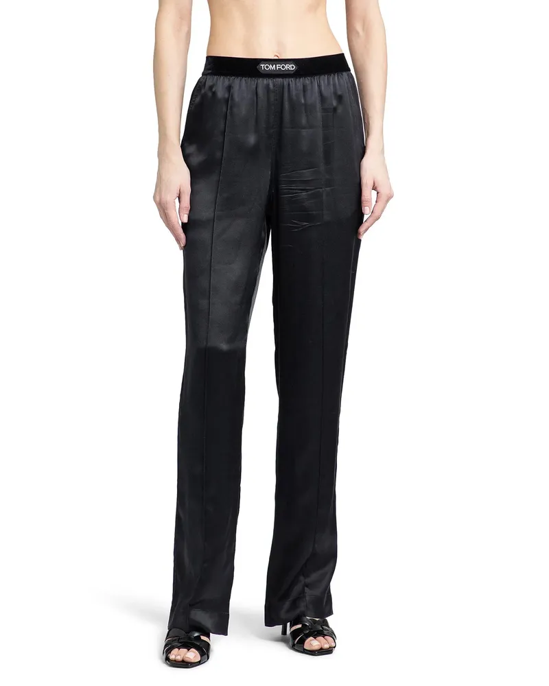 Tom Ford Stretch Silk Satin Pyjama Pants Black