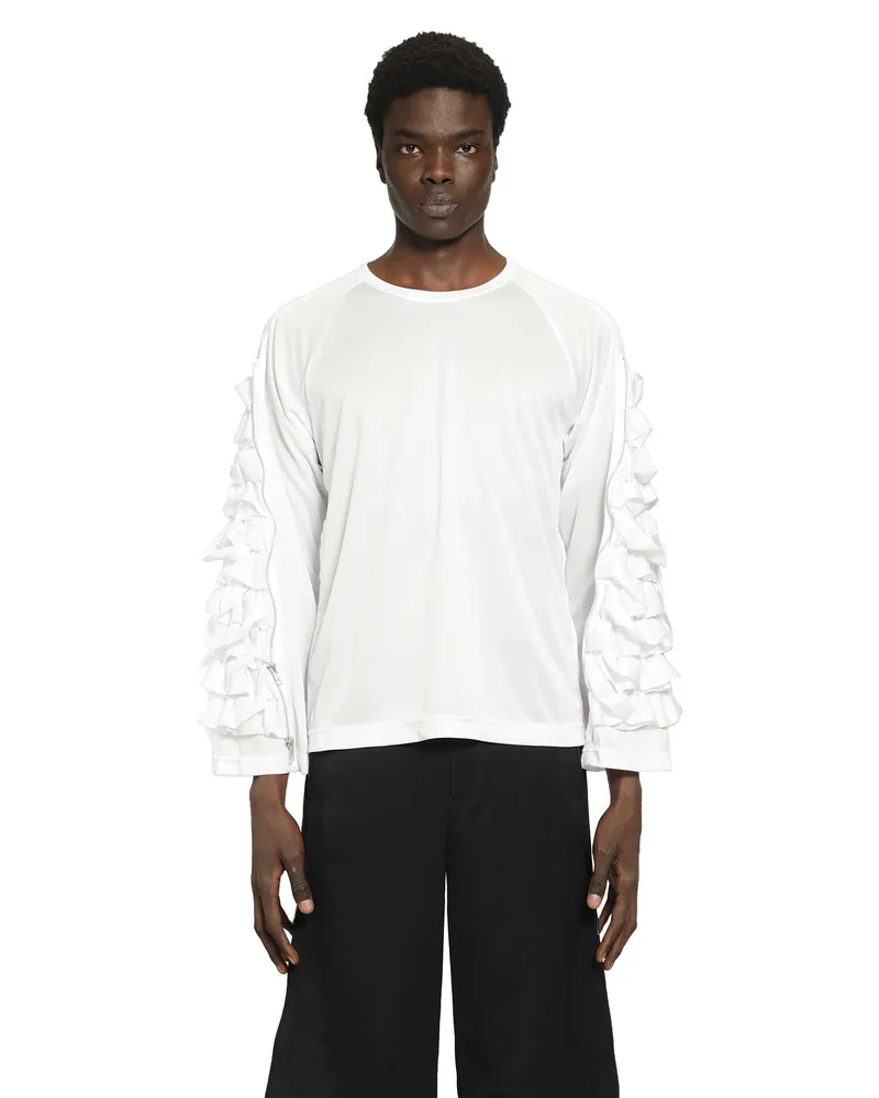 Comme des Garçons Ruffled Long Sleeve T-Shirt White