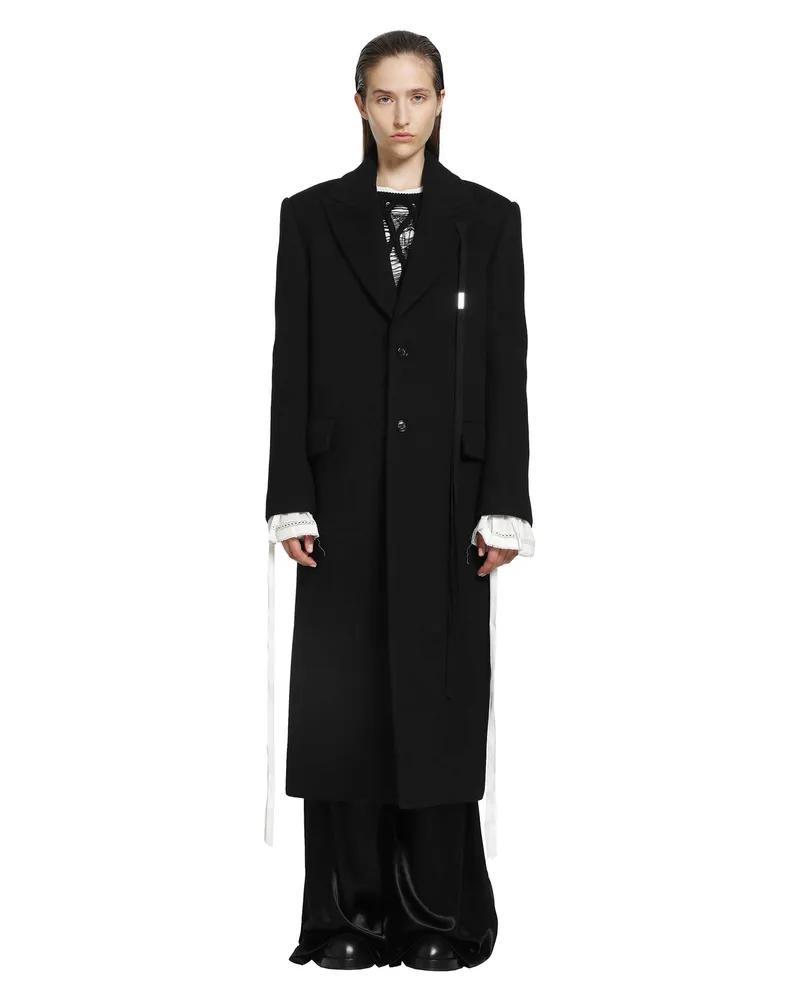 Ann Demeulemeester Aldina Beaver Wool Coat Black