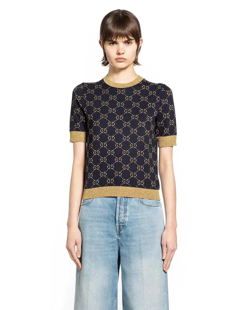 Gucci GG Cotton Lurex Lamé Top Black