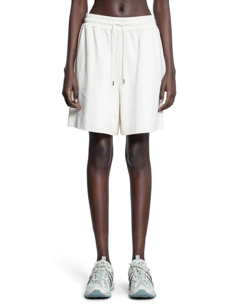 Moncler Pantaloncini in jersey di cotone con logo Off-white