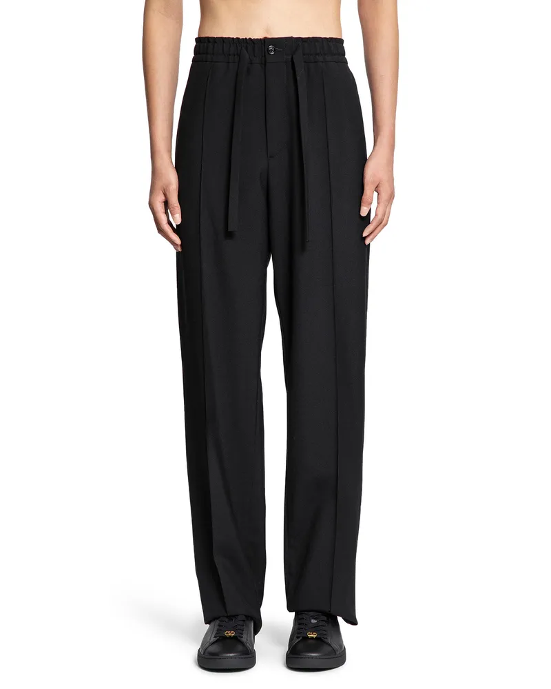 Valentino Garavani Dry Tailoring Wool Trousers Black