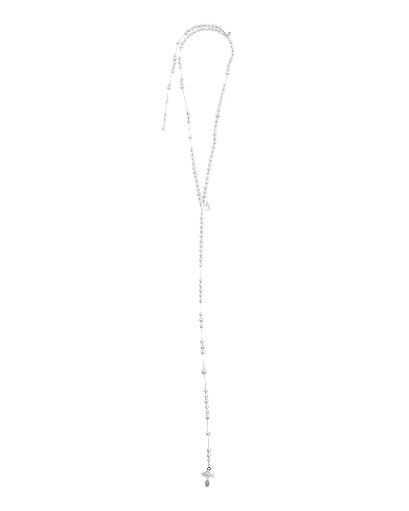 Vivienne Westwood Broken Pearl Necklace Silver