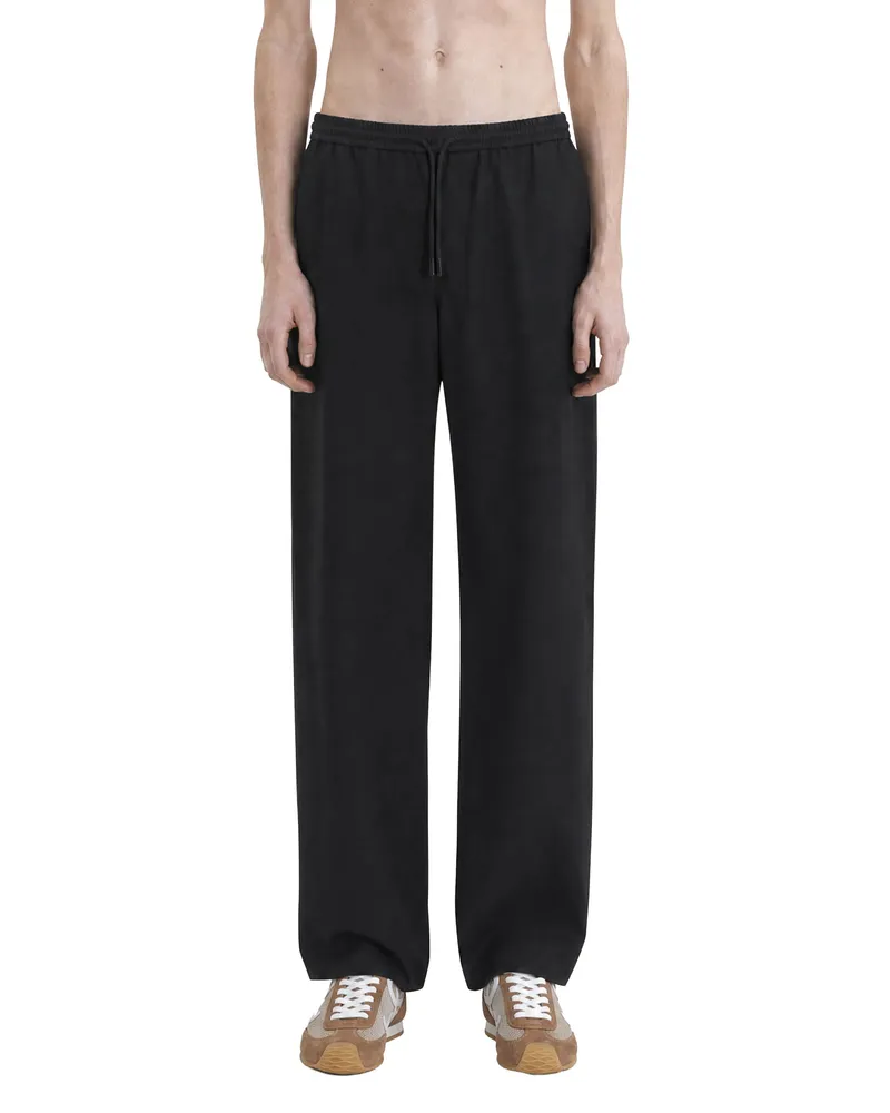 Loewe Drawstring Trousers in Wool Black