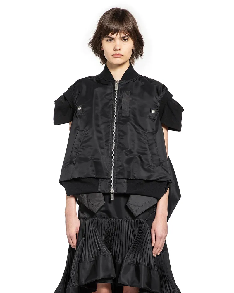 Sacai Nylon Twill Vest Black