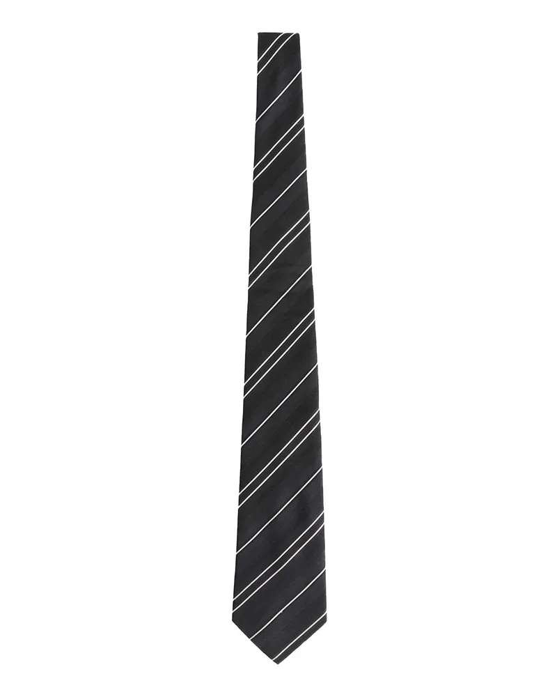Junya Watanabe Striped Silk Tie Black&white